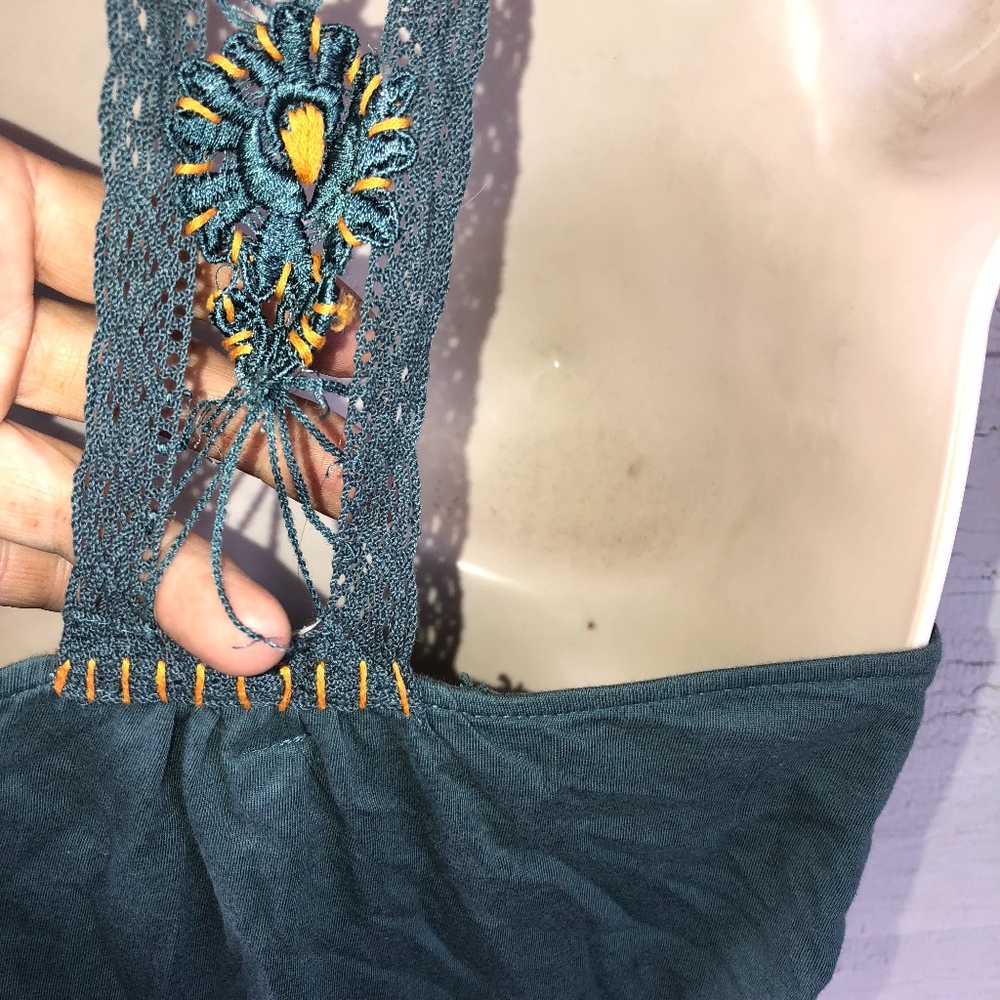 FREE PEOPLE cotton tie bottom top/cute back - Picture 4 of 7